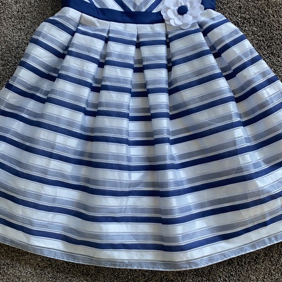 Navy and White Striped Formal Dress Size 8 - Picture 3 of 5